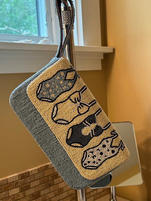 Blue Bathing Suit Bag | Handmade Beaded Bag