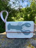 Blue Beaded Lobster Bag