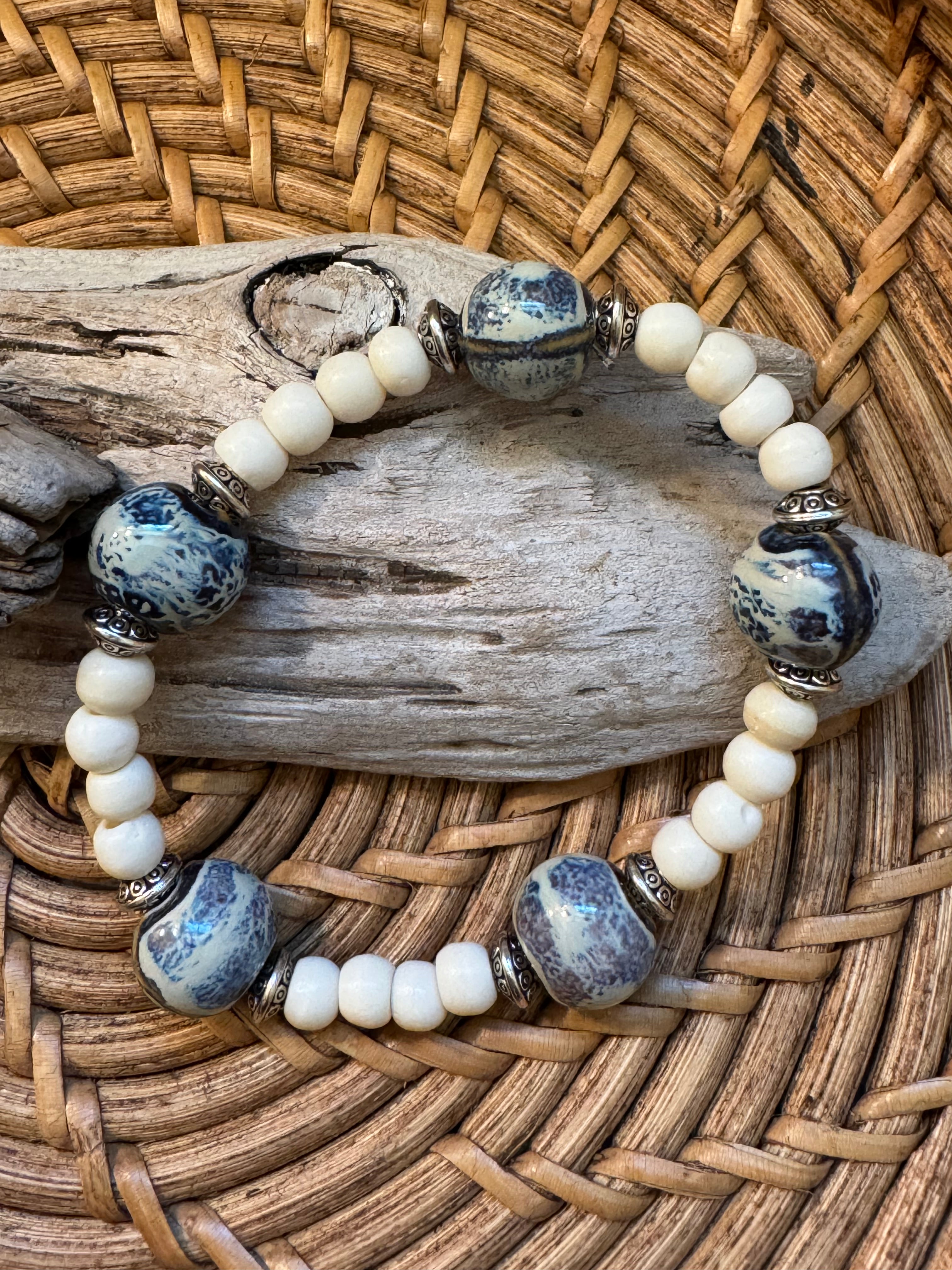 Red, White & Blue Collection - Blue Marble Bracelet