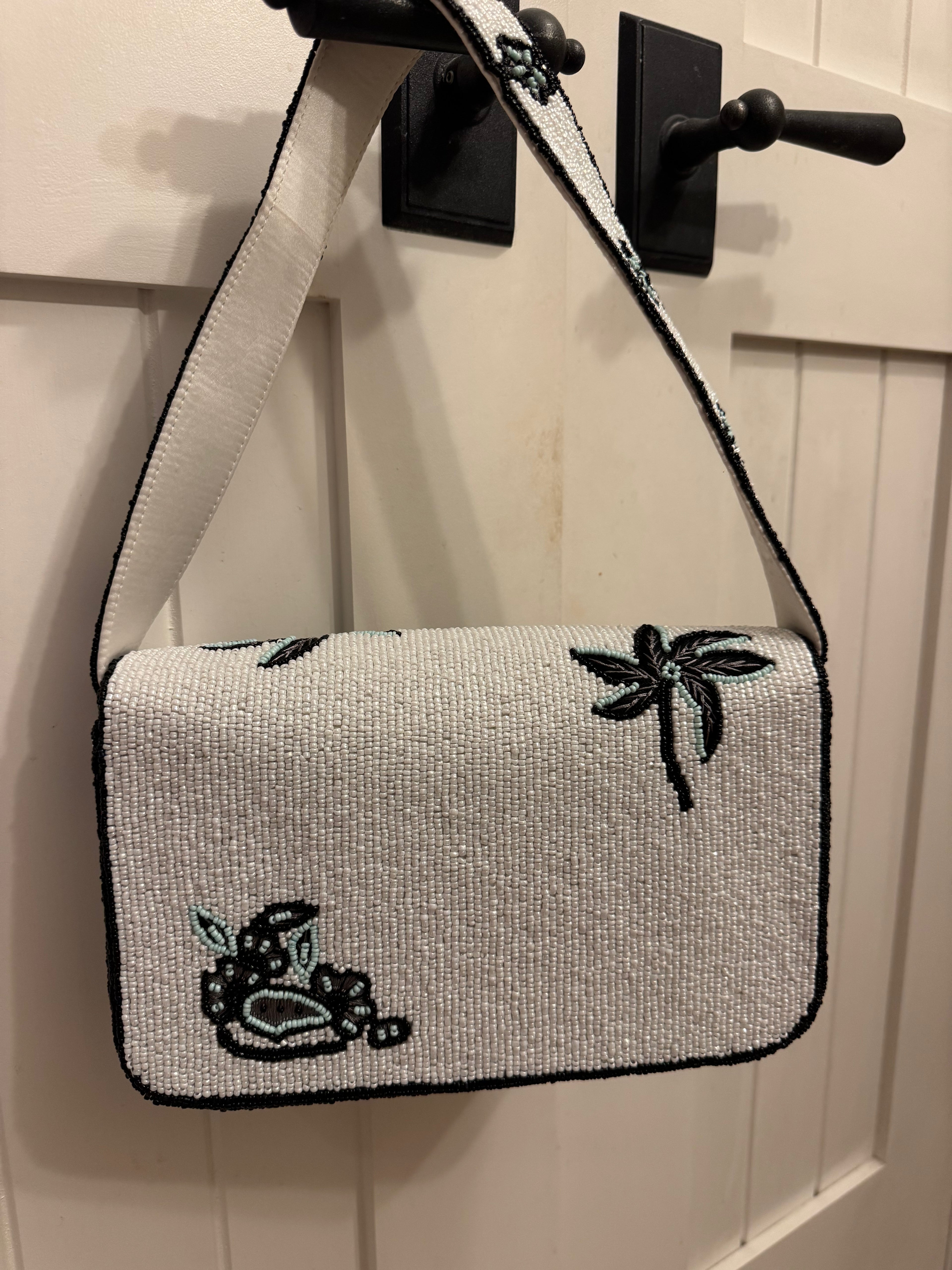 Handmade Beaded Bag - Palms | Artisan Statement Piece