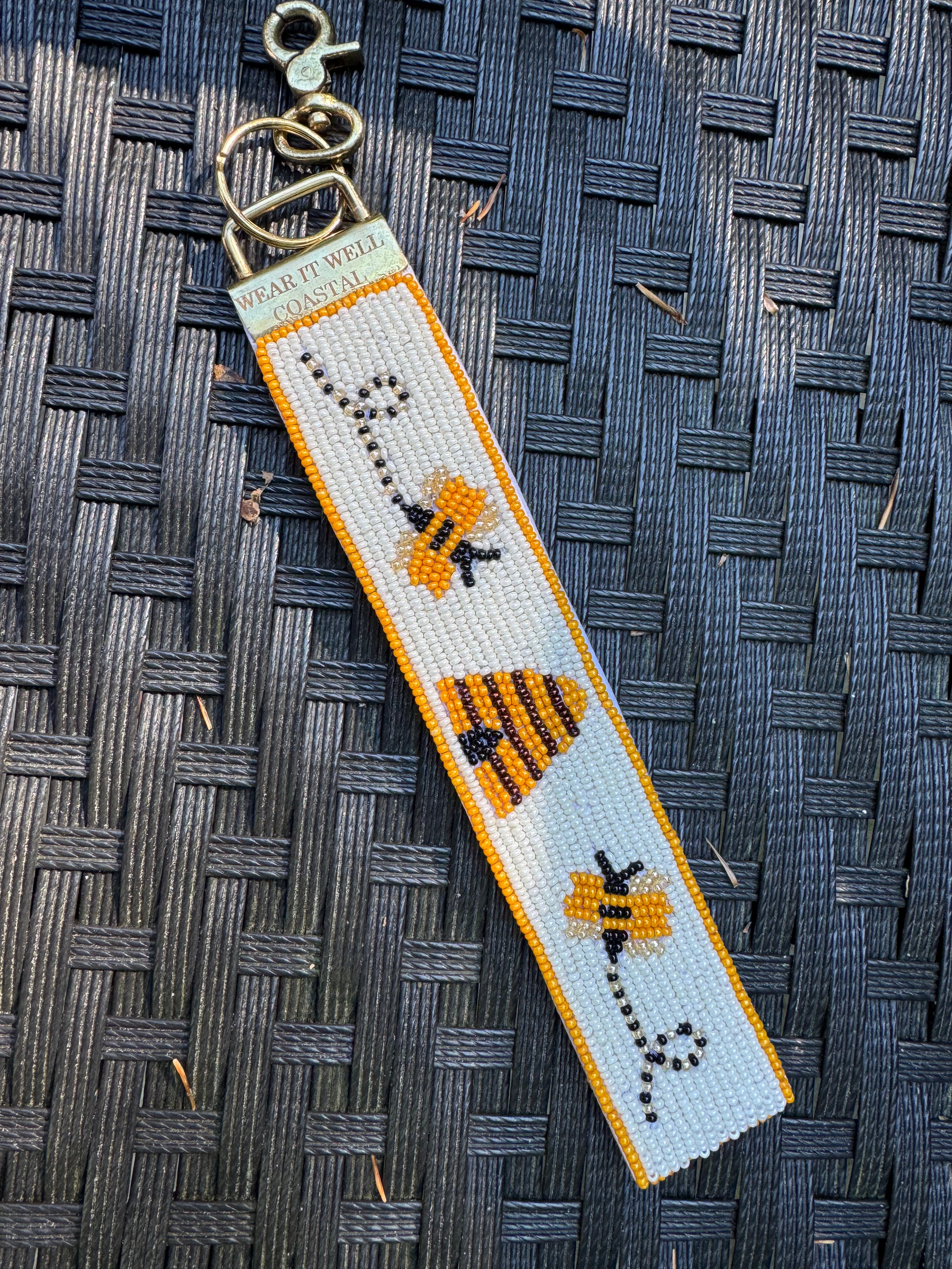 Honey Bee Keychain Wristlet