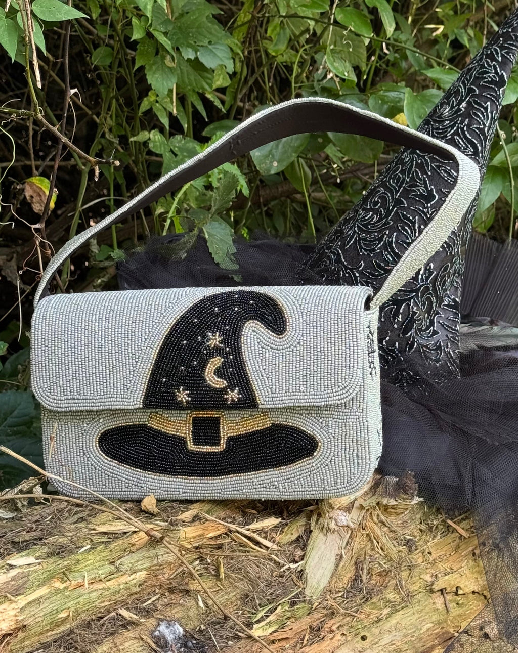 Salem Witch Hat Beaded Bag 🖤