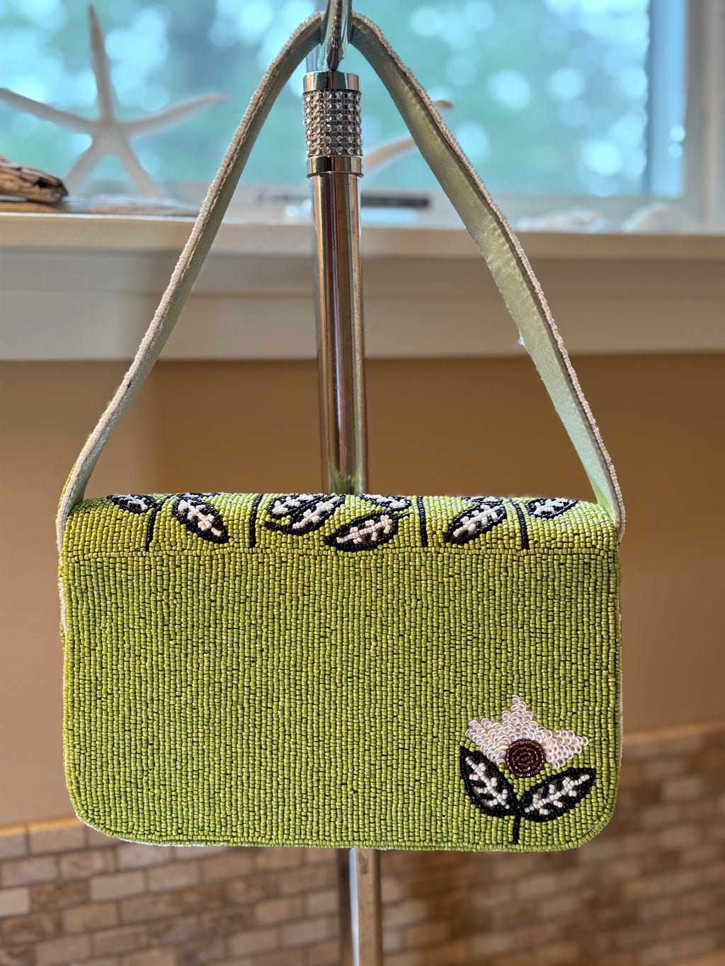 Handmade Beaded Bag - Flower | Artisan Statement Piece