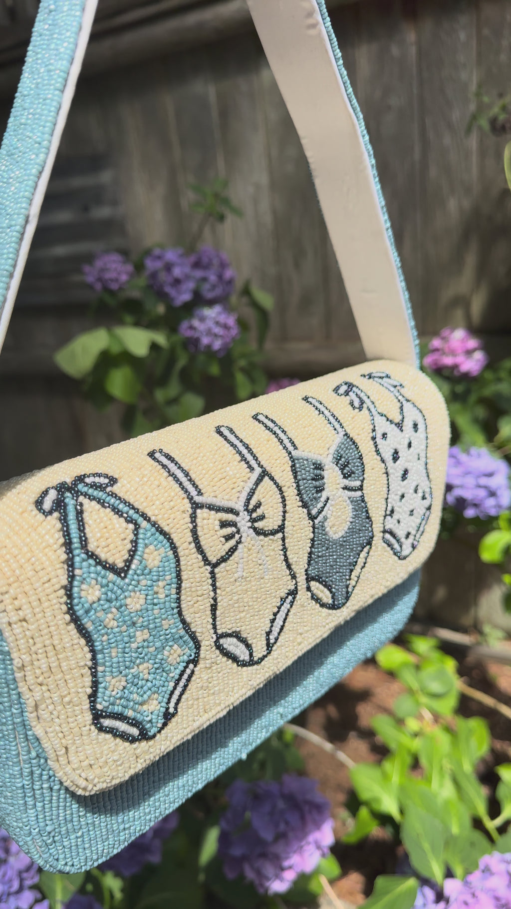 Blue Bathing Suit Bag | Handmade Beaded Bag