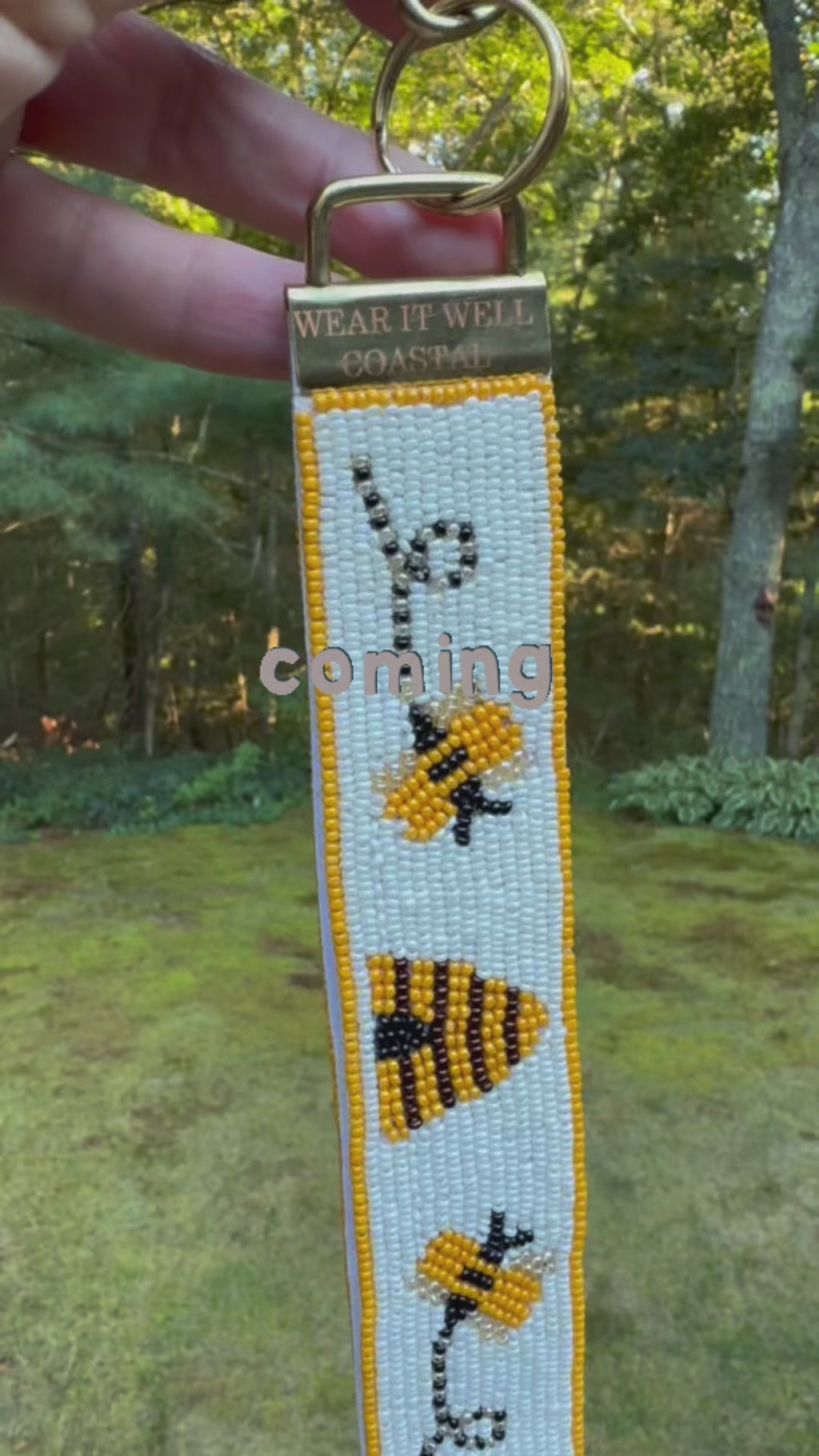 Honey Bee Keychain Wristlet